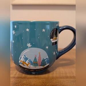Fat Face Teal Snow Globe Mug Holiday Theme With Fox And Trees